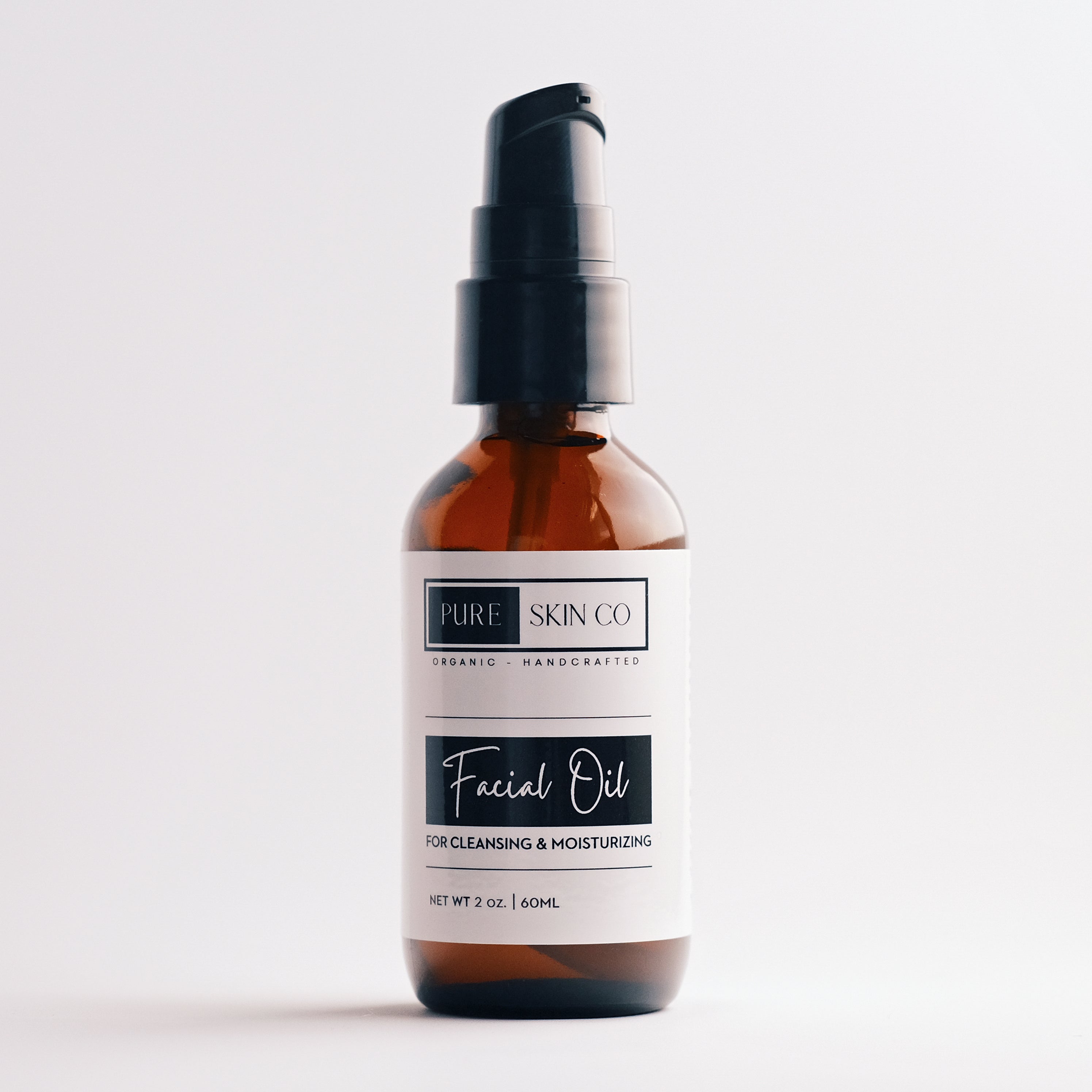 Pure Skin Co organic facial oil in eco-friendly bottle